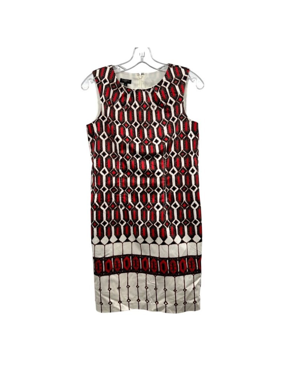 Talbots Womens Sheath Dress Sleeveless Geometric Print Size LP New